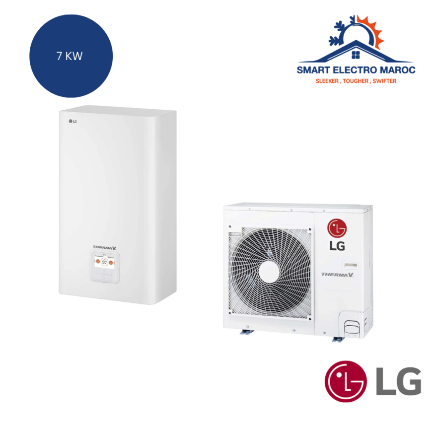 Pompe à chaleur LG Therma V 7 kW avec hydro kit, chauffage écoénergétique.