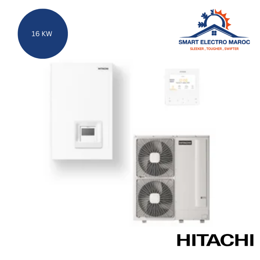 Pompe à chaleur Hitachi Yutaki S 2.0 16 kW, chauffage efficace et écoénergétique.