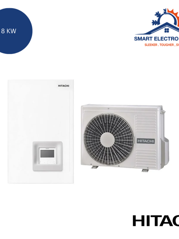 Pompe à chaleur air-eau Hitachi 8 kW Inverter R32 avec livraison au Maroc.