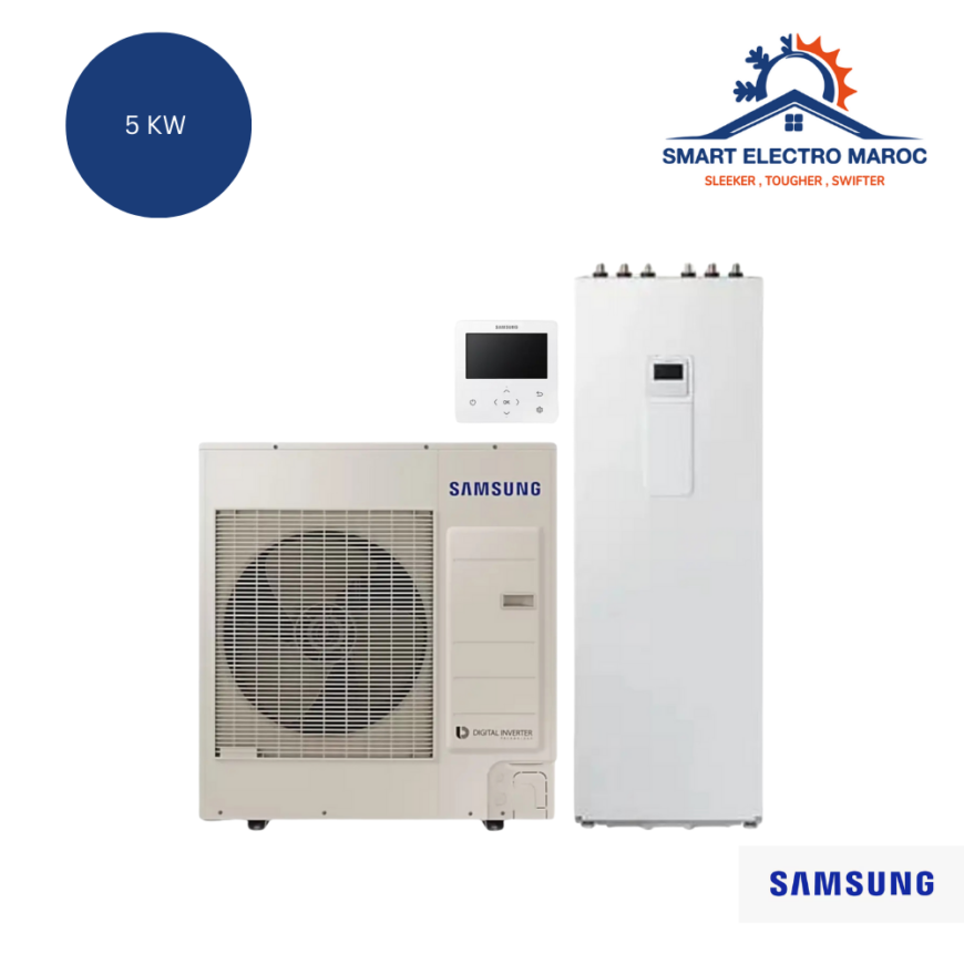 Pompe à chaleur Samsung EHS 5 kW avec ballon ClimateHub 260 L – Performance énergétique pour petite surface.