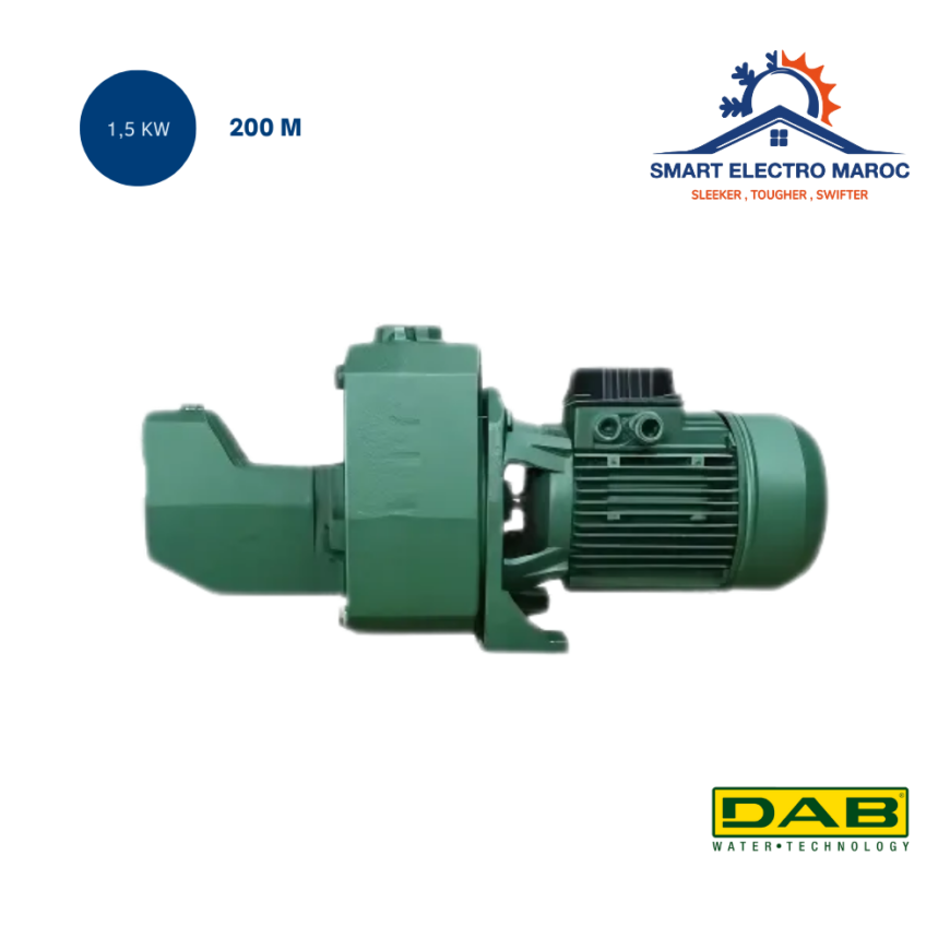 Pompe DAB Jet 200 M 1.5 kW, parfaite pour l’eau sous pression au Maroc.