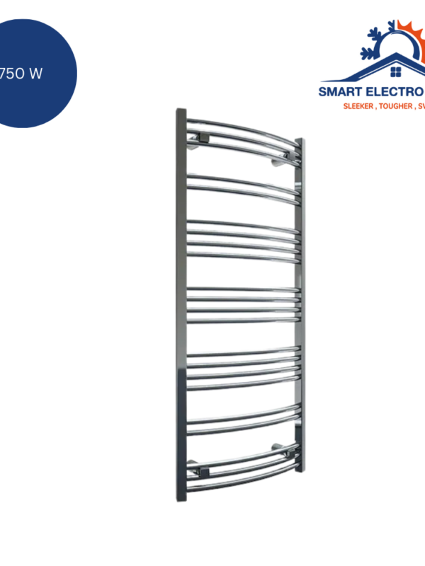 Sèche-serviettes Florance chrome 750 W, chauffage rapide et design moderne pour salle de bain.